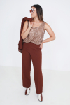 Plain straight suit trousers