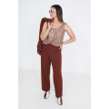 Plain straight suit trousers