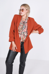Collarless plain suit jacket