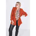 Collarless plain suit jacket