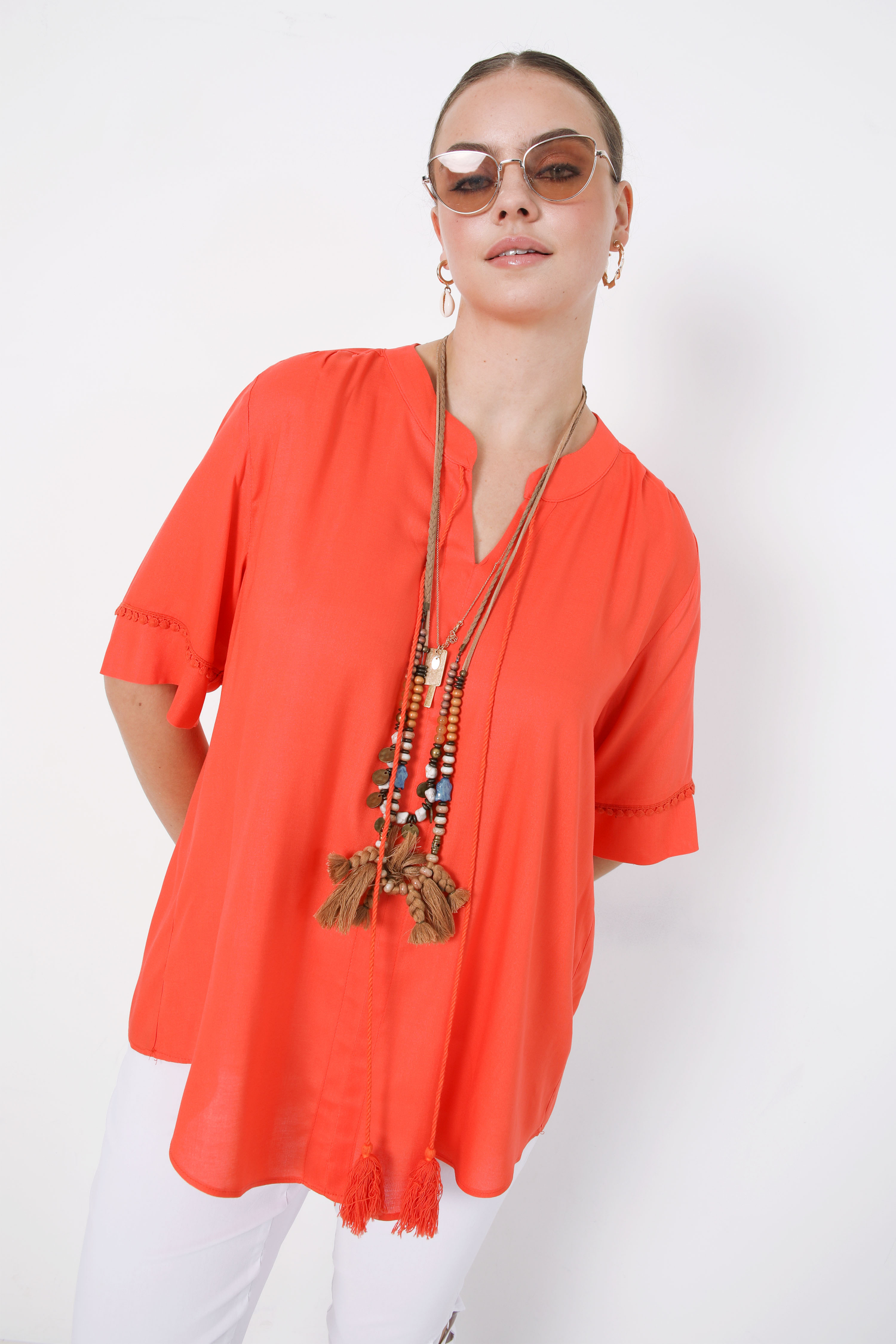 Blouse unie matière éco-responsable
