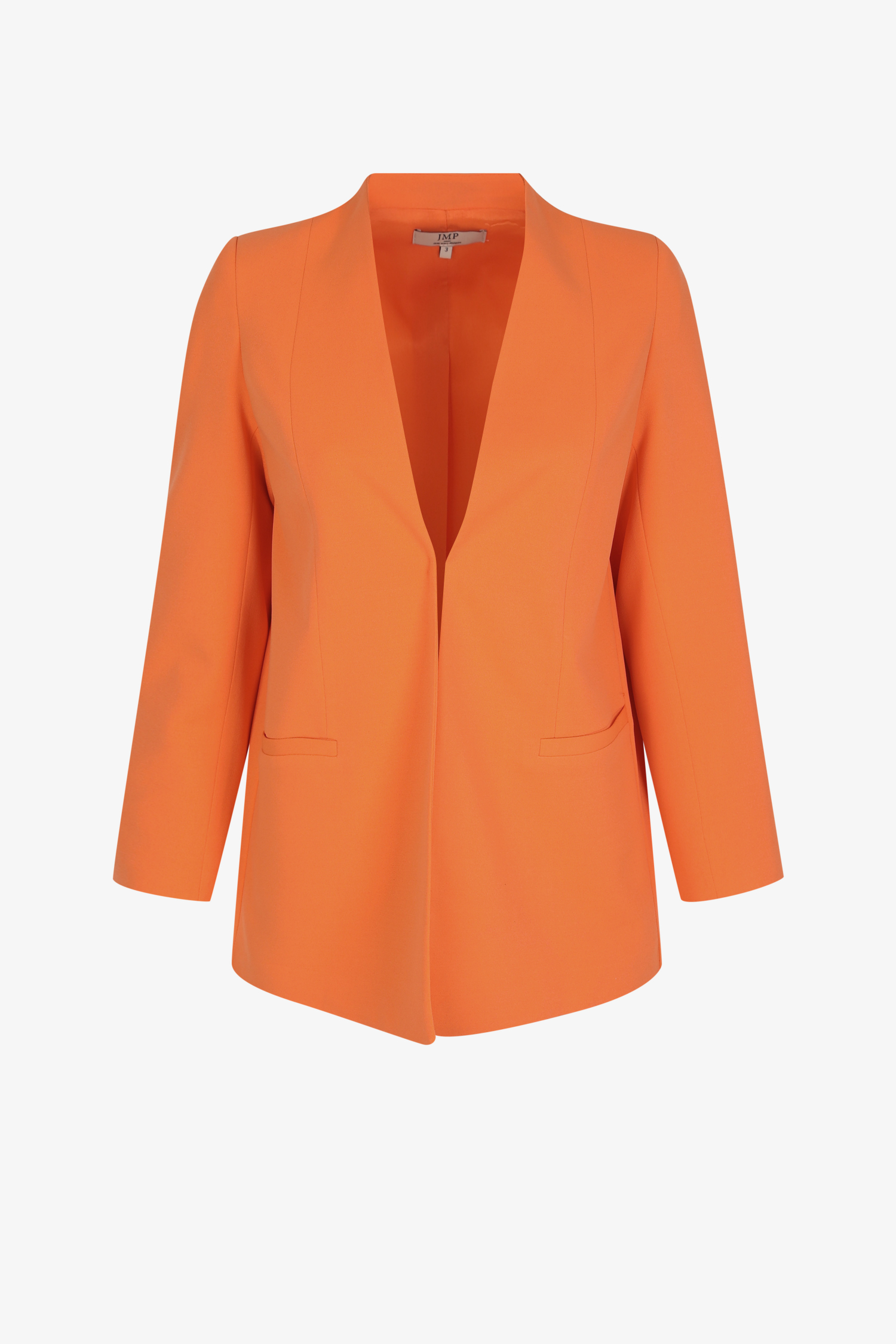 Collarless plain suit jacket