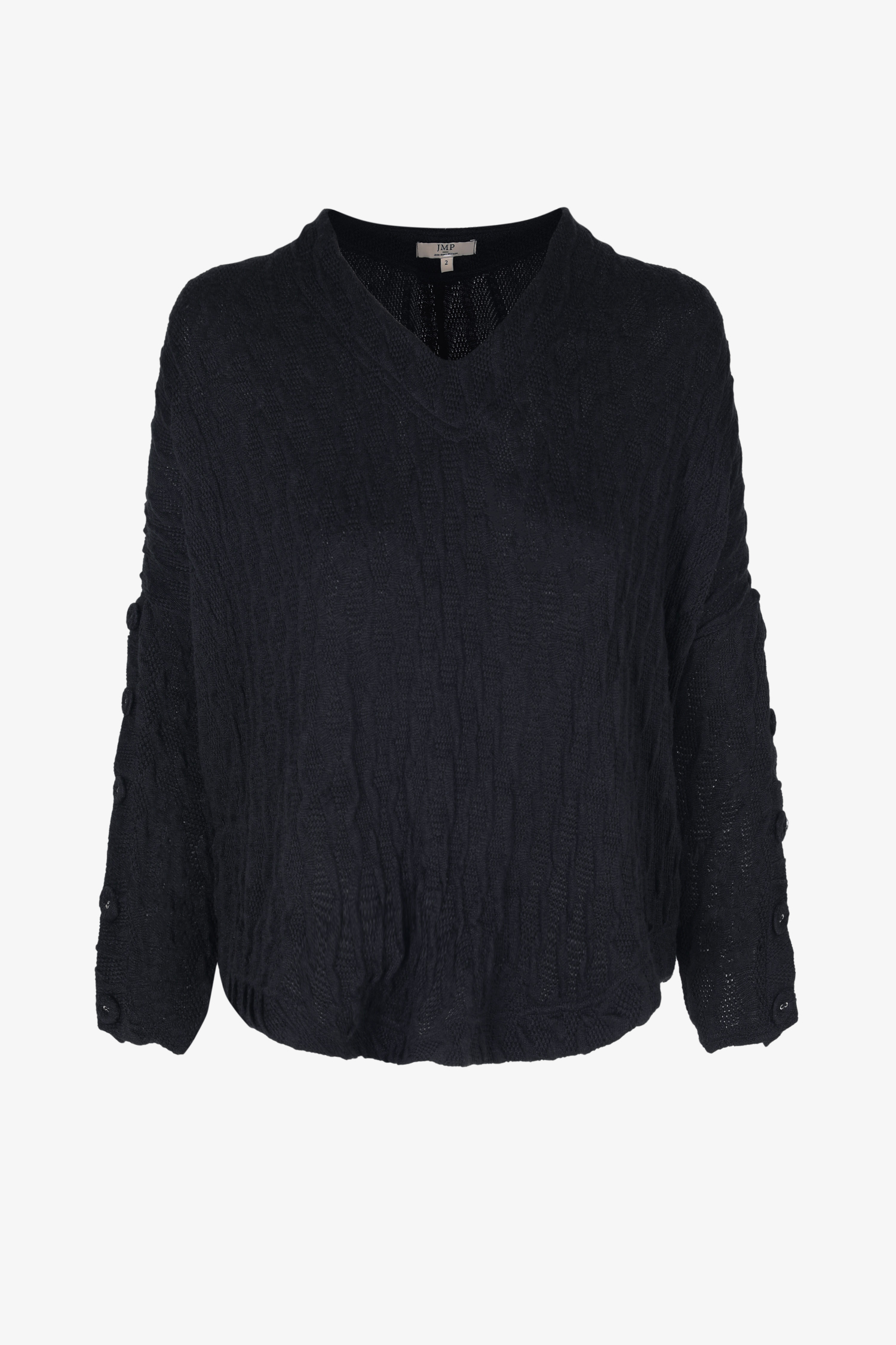 Pull en maille torsade uni avec boutons