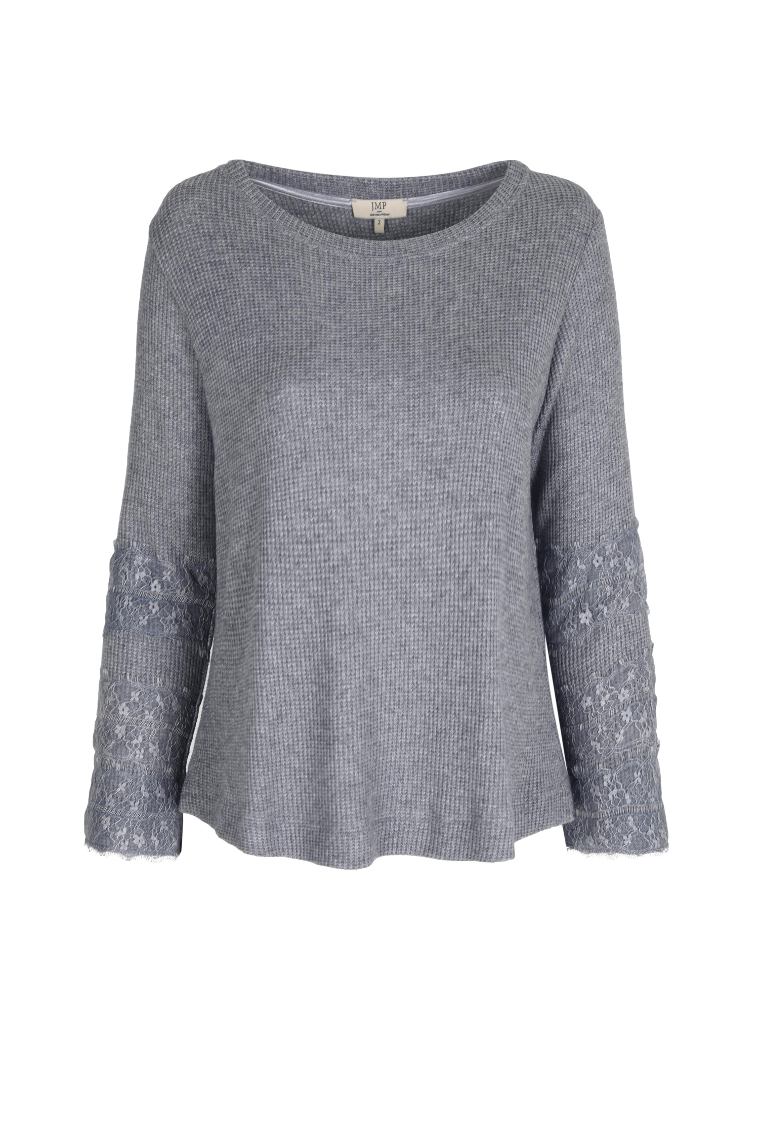 Pull maille chinée avec dentelle