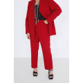 Plain straight suit trousers