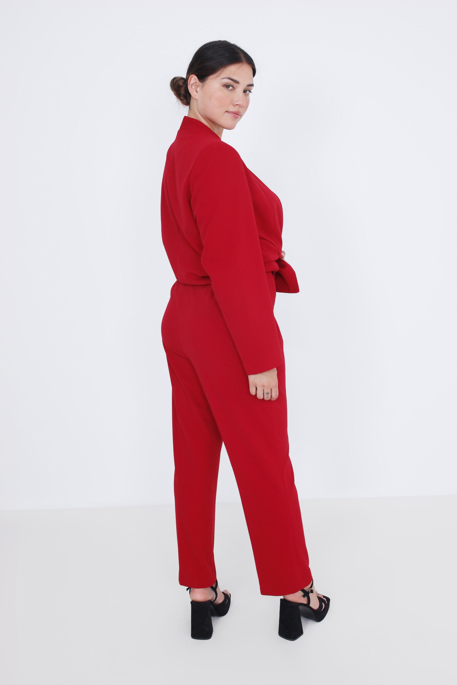 Pantalon tailleur droit uni