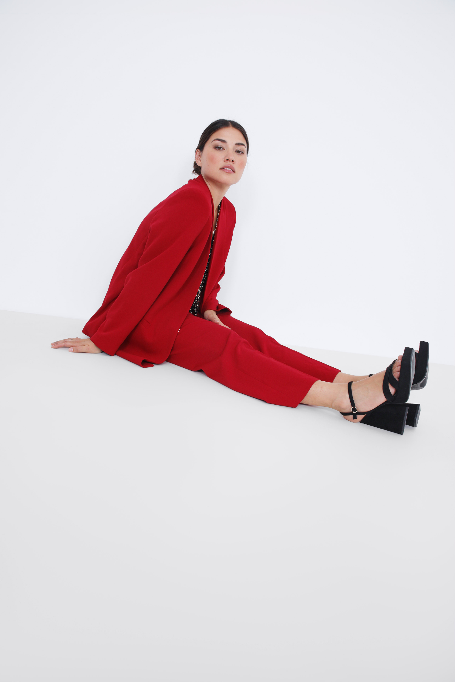 Pantalon tailleur droit uni