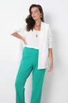 Collarless plain suit jacket