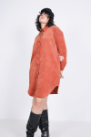 Corduroy shirt dress with studs