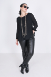Pleated blouse in plain voile