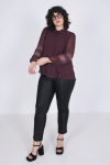 Double voile shirt with lace