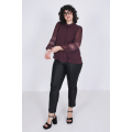 Double voile shirt with lace