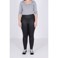 Vegan leather leggings with side band