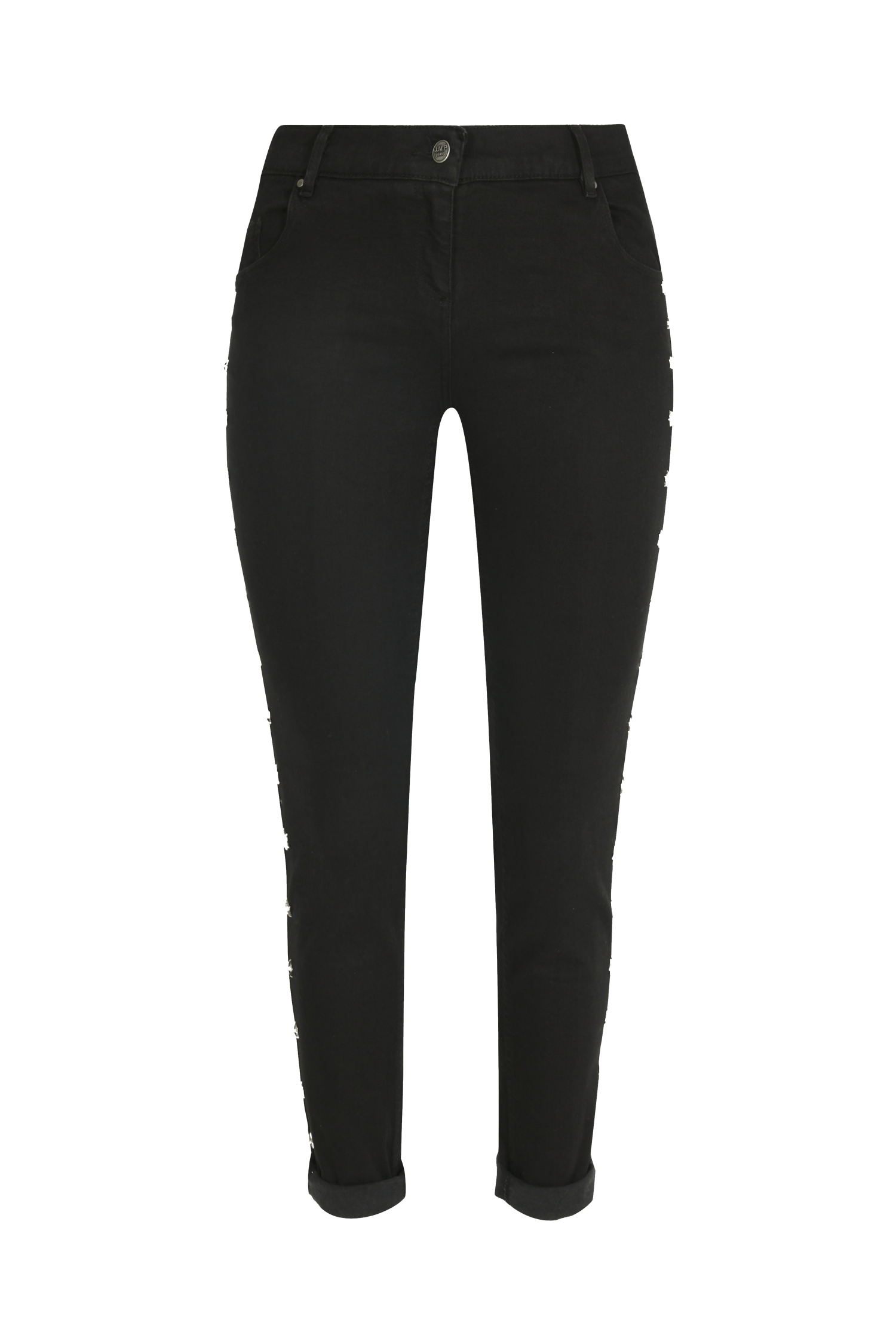 Black jeans with star-shaped studs