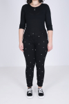 Black jeans with studs on the front