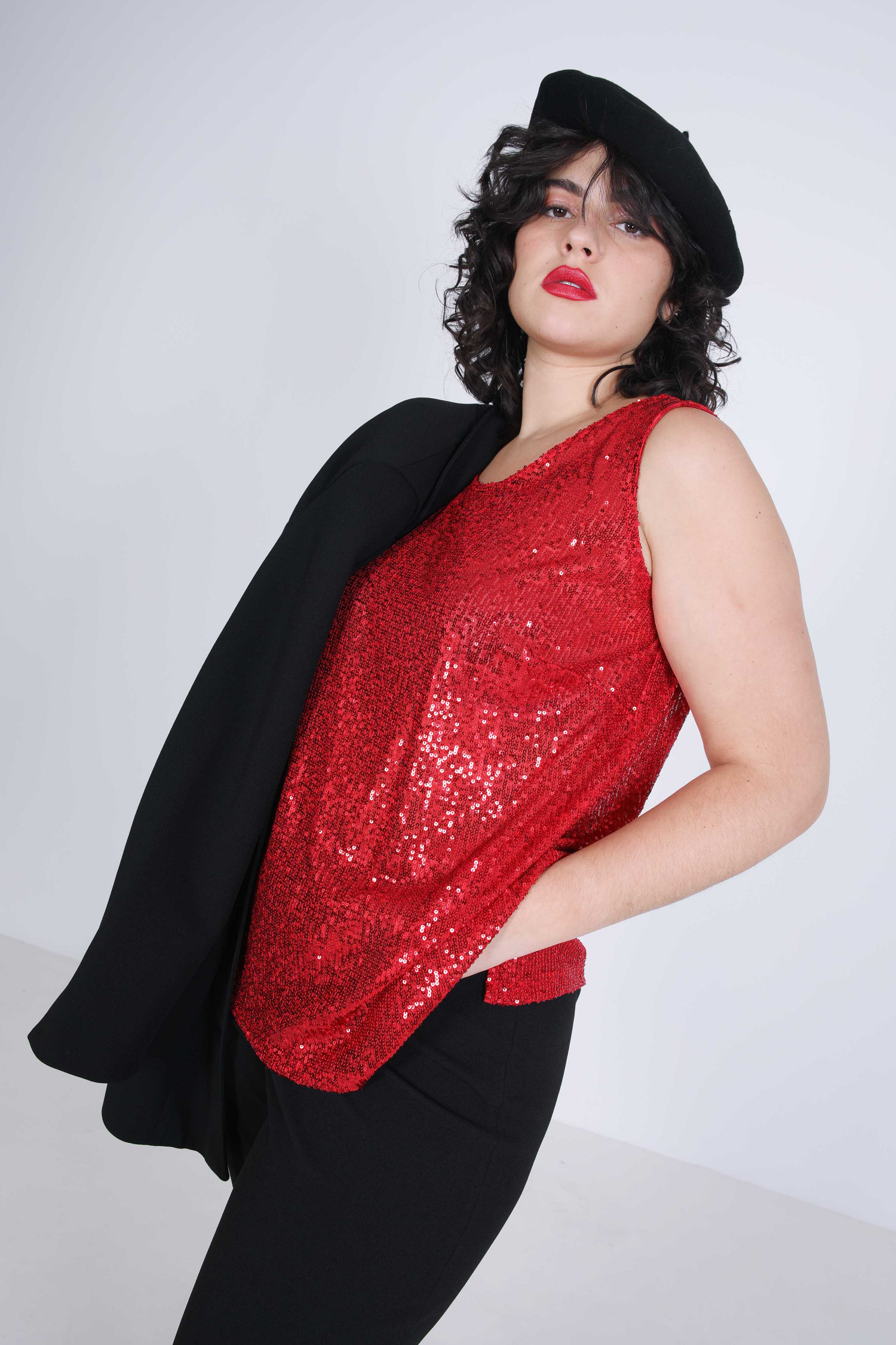 Golden sequin tank top