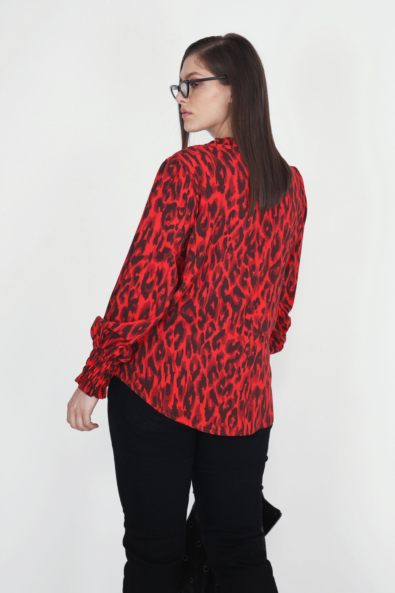 Blouse imprimée panthére rouge