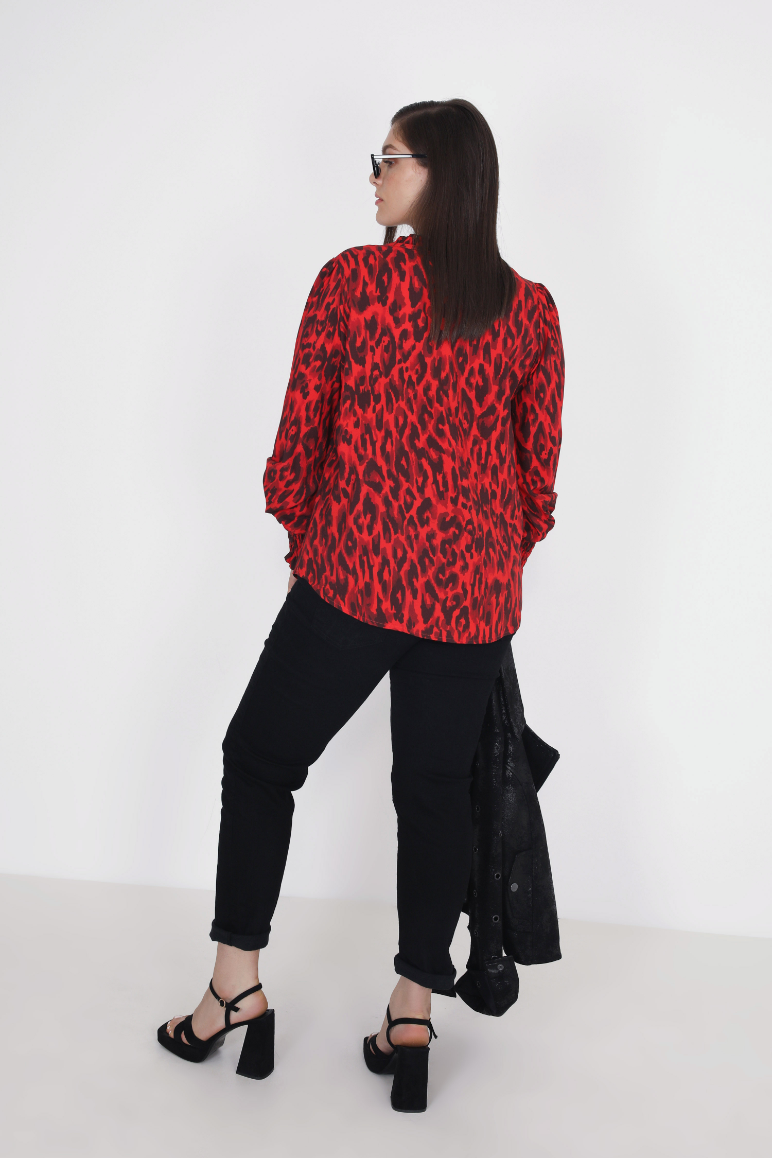 Blouse imprimée panthére rouge