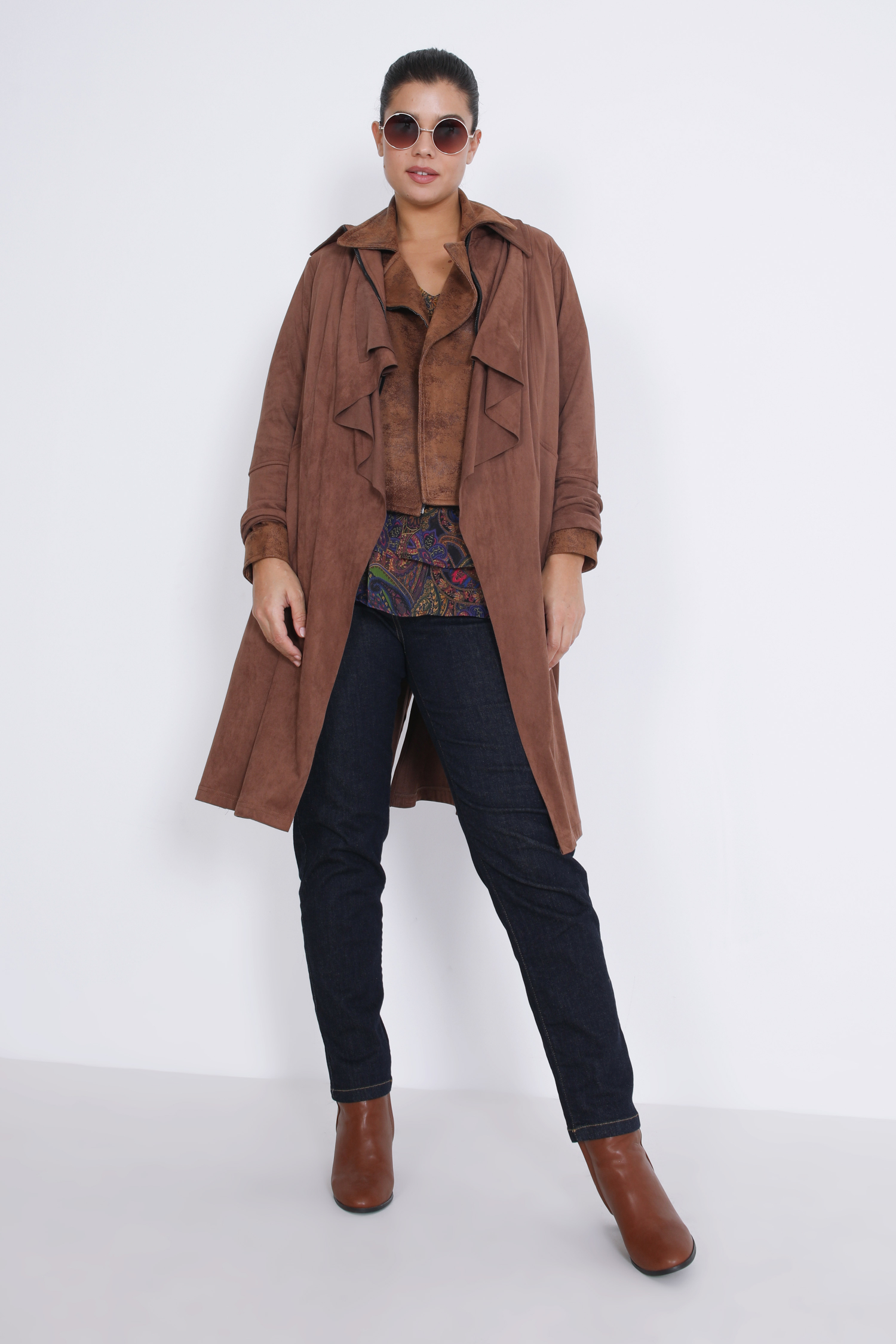 Long double-sided suede jacket