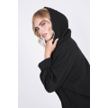 Plain knit cardigan with hood