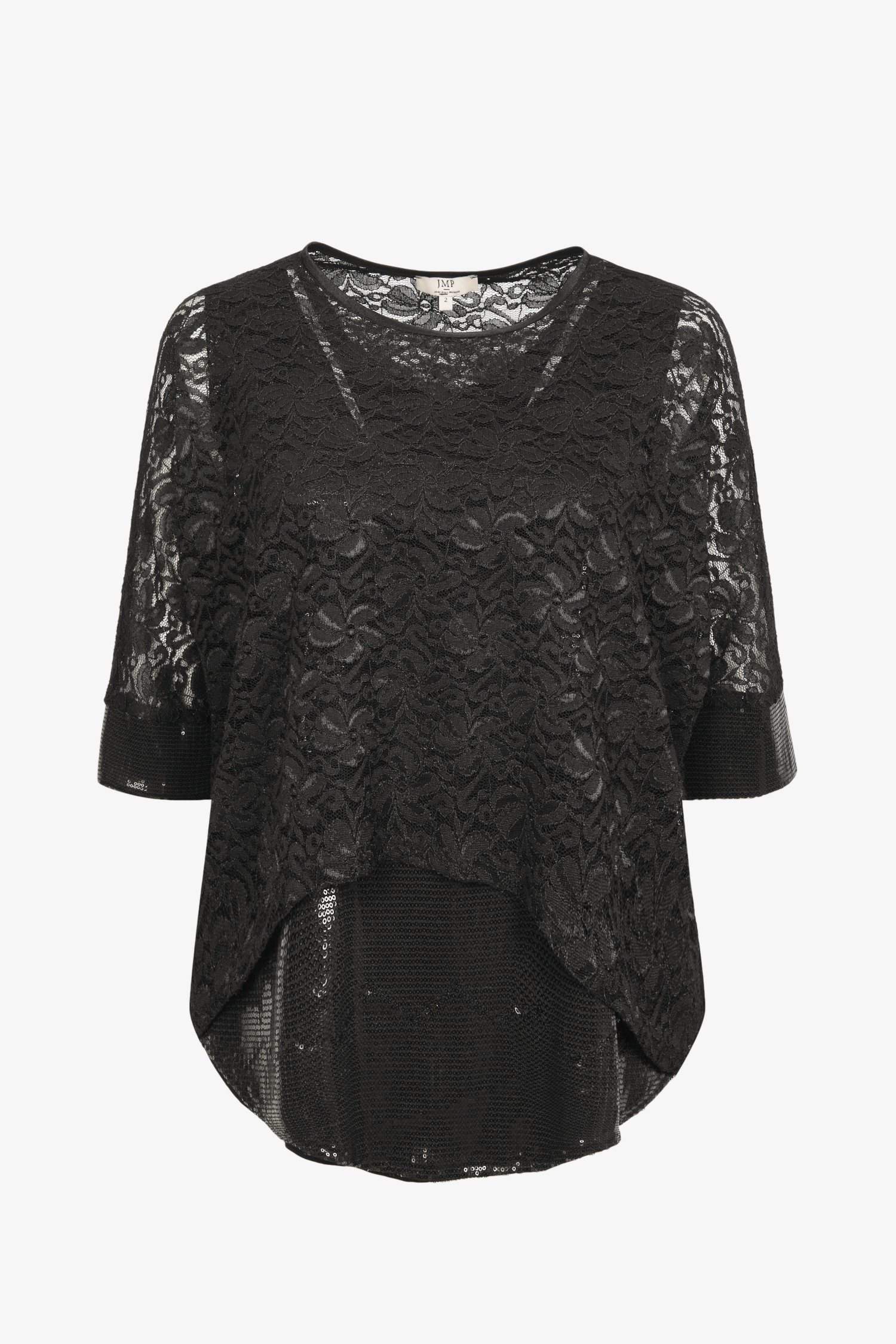 Oversized lace and sequin T-shirt