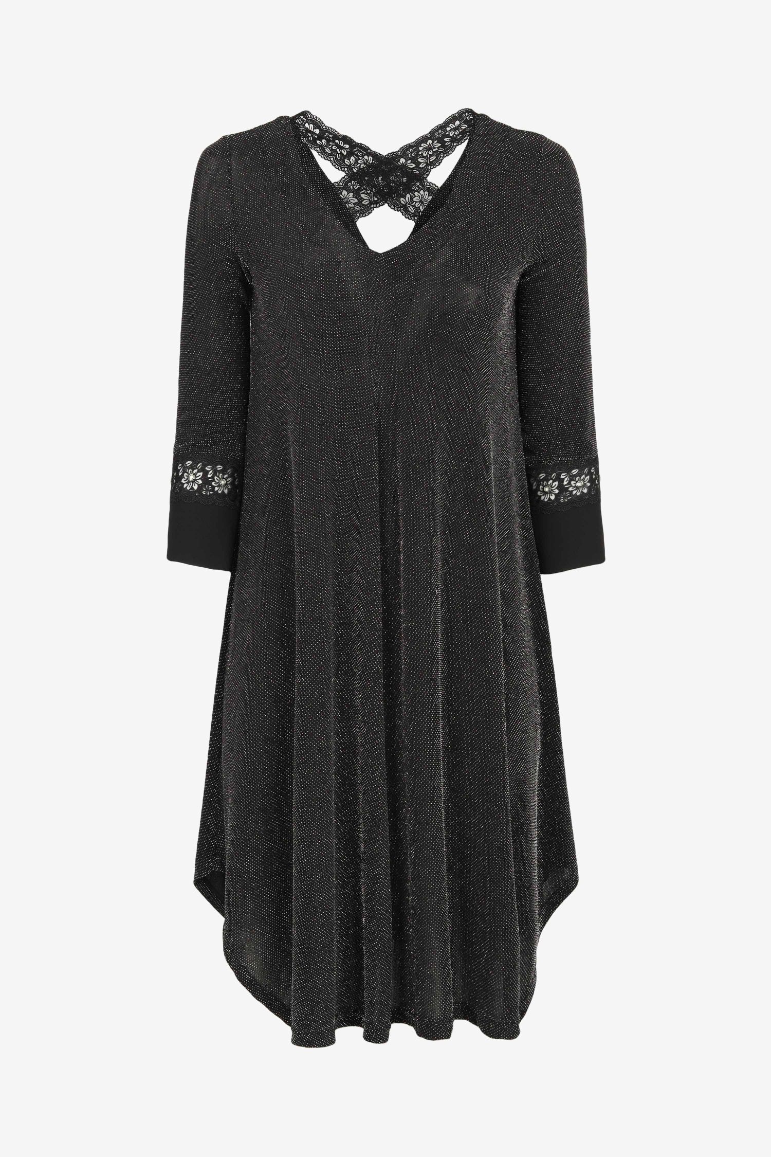Sequined knit A-line dress