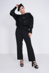 Sequin and rib knit bolero