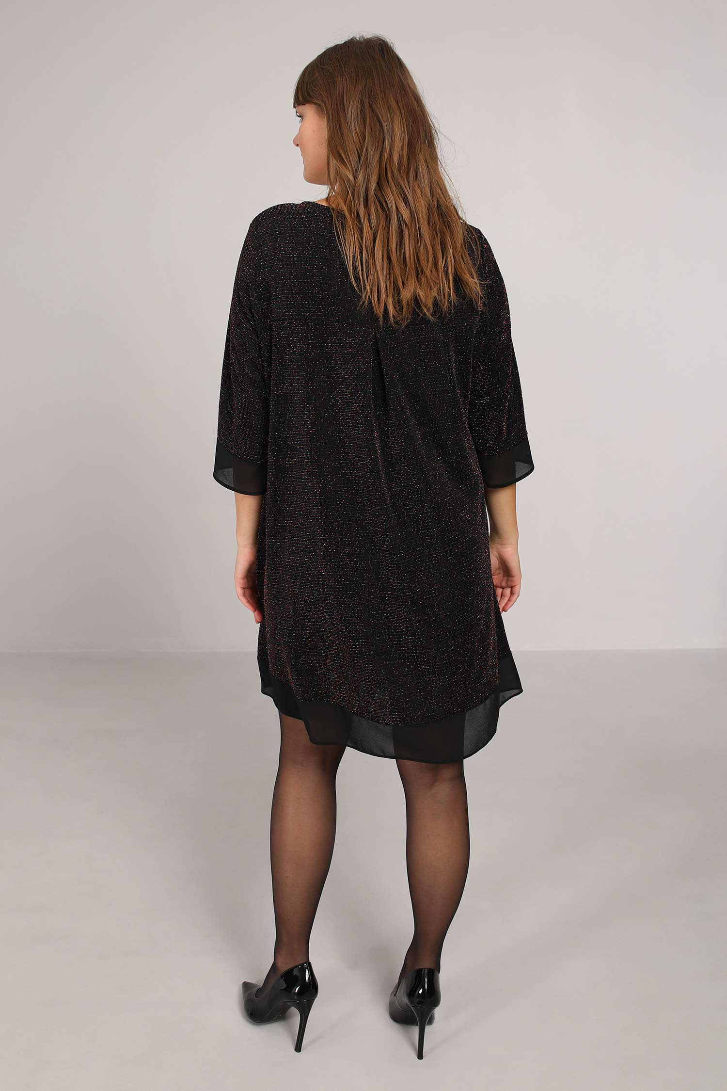 Sequin knit A-line dress