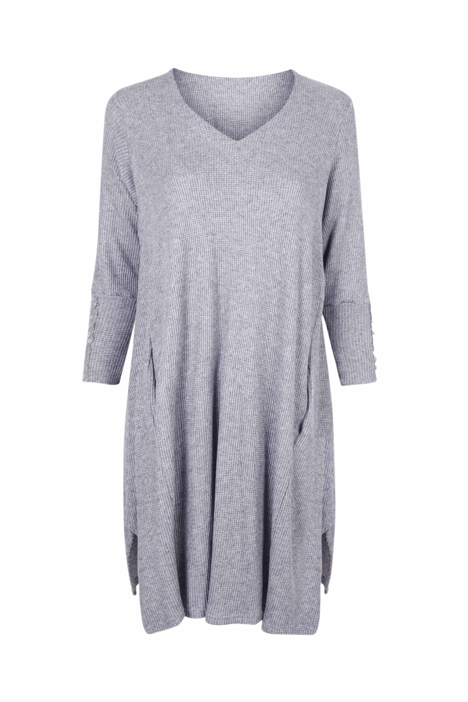 Knit dress with lace
