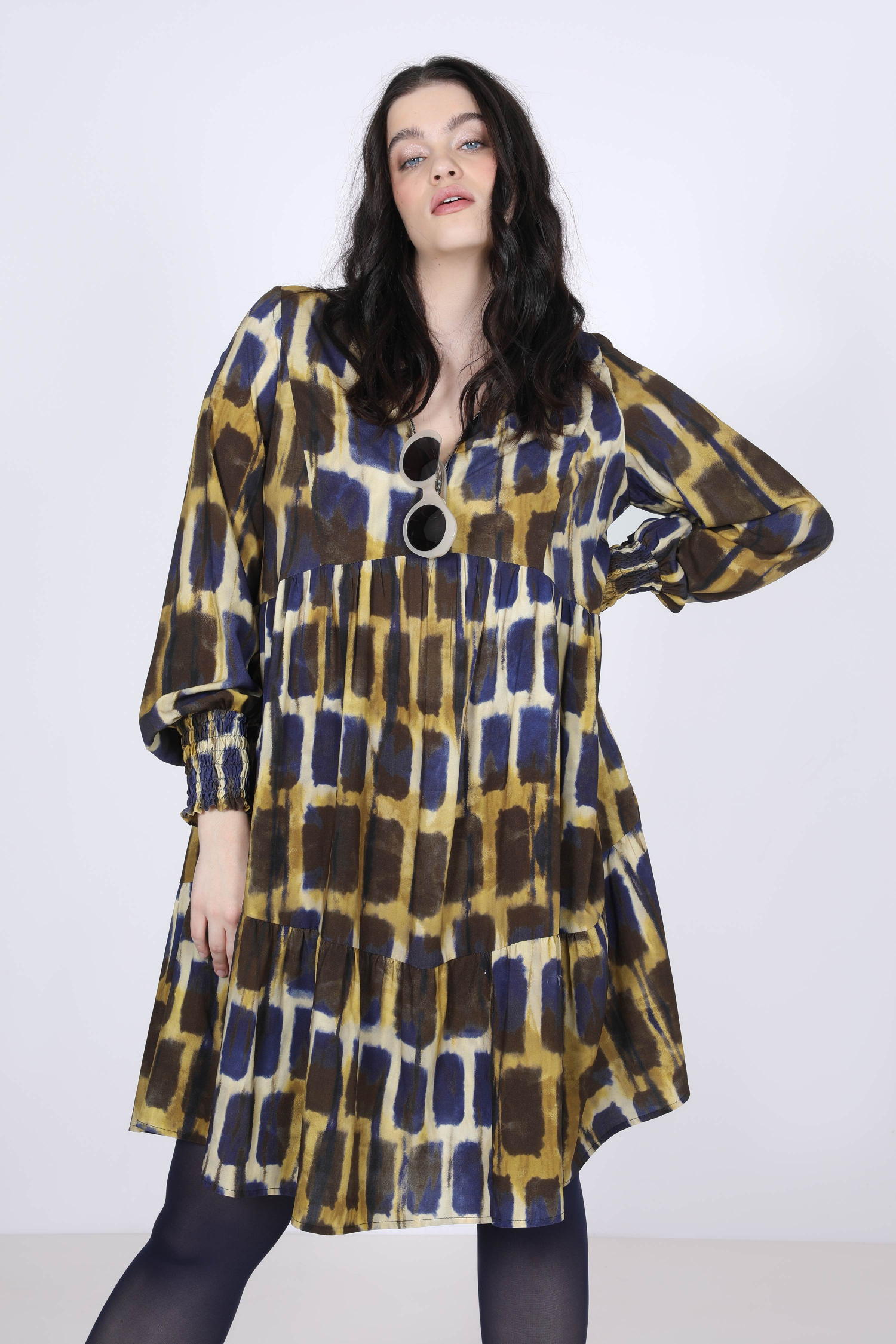 Robe imprimée col zippé 