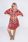 Satin-effect print dress