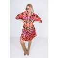 Satin-effect print dress