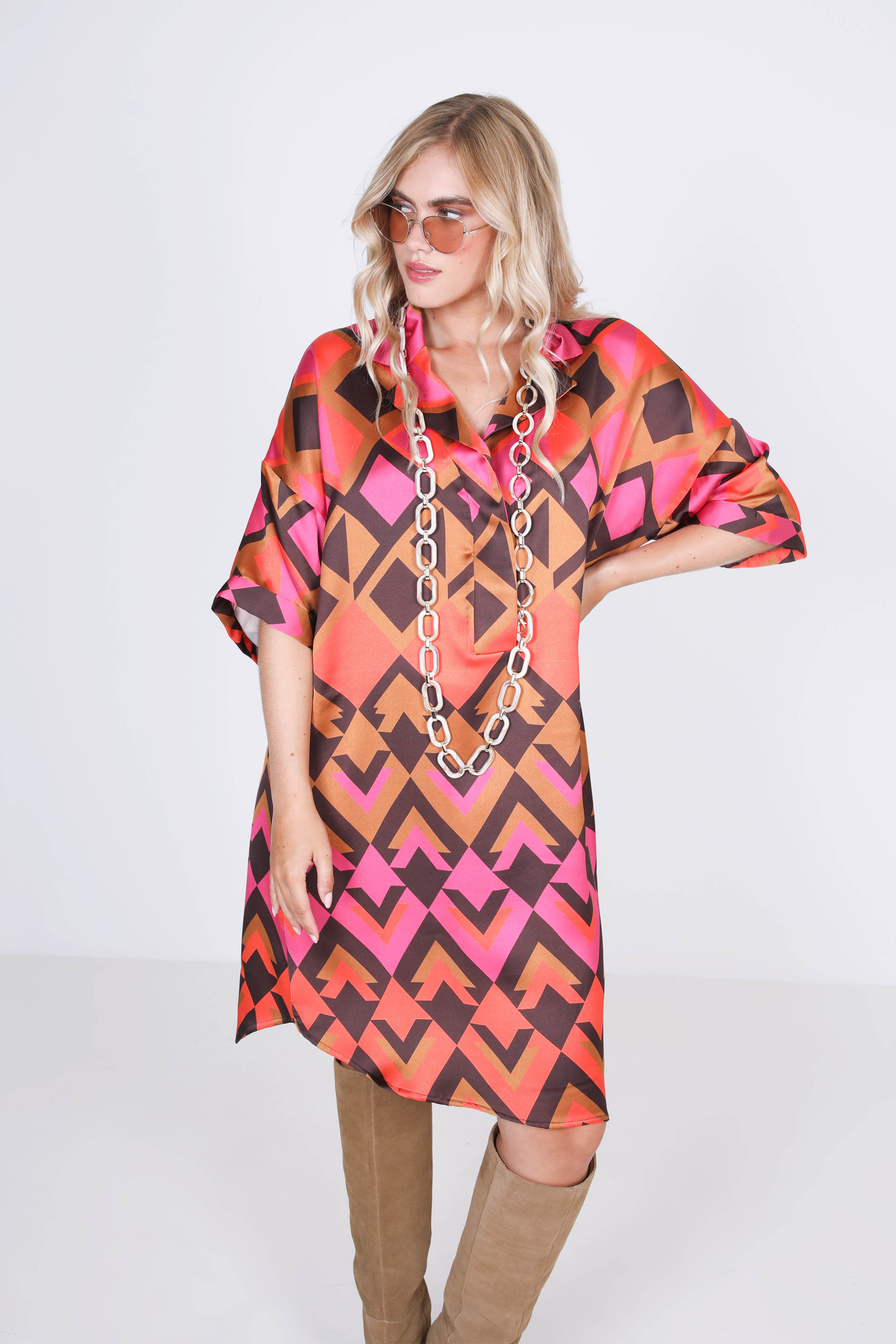 Robe en imprimé effet satiné