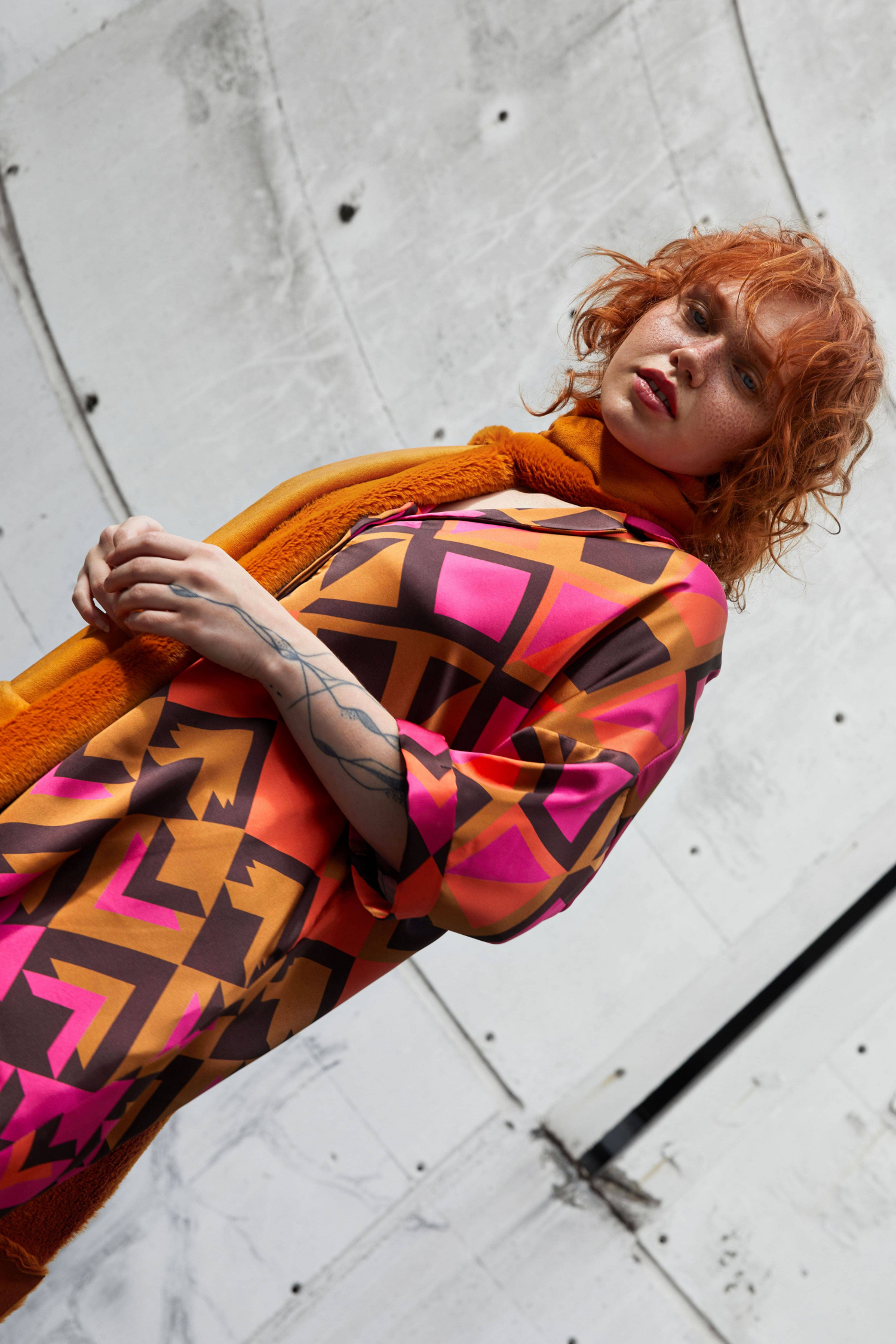 Robe en imprimé effet satiné
