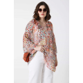 Printed voile blouse