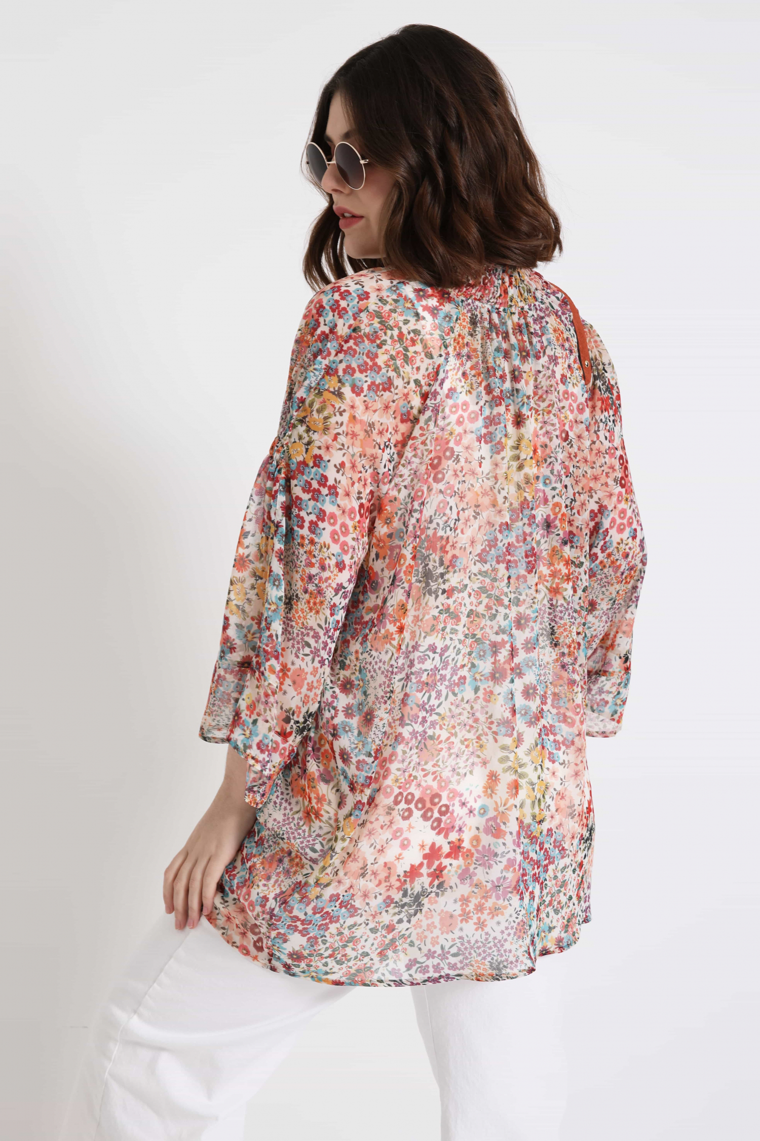 Printed voile blouse