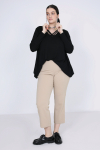Plain straight suit trousers