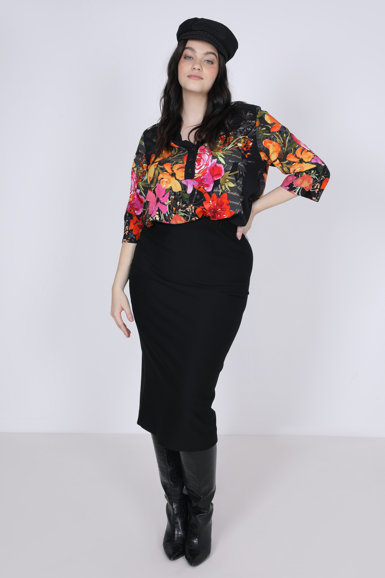 Blouse avec un dessin placé tissu éco-responsable