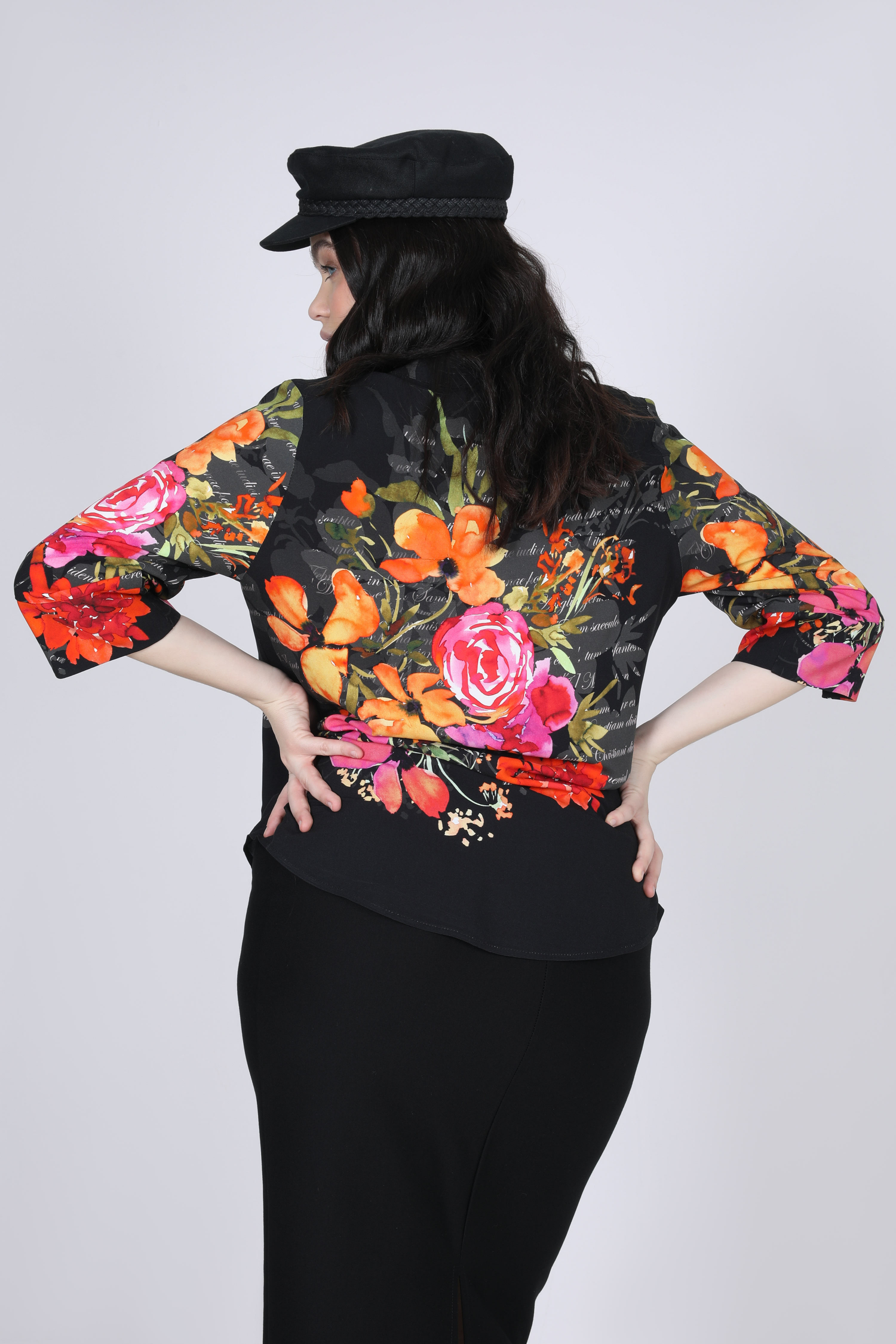 Blouse avec un dessin placé tissu éco-responsable