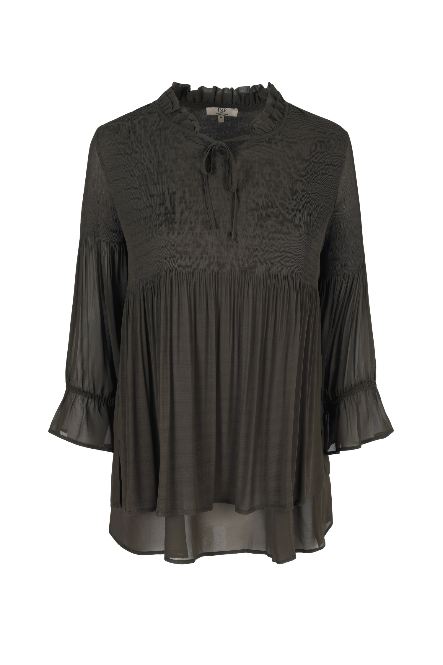 Blouse plissée en voile unie  