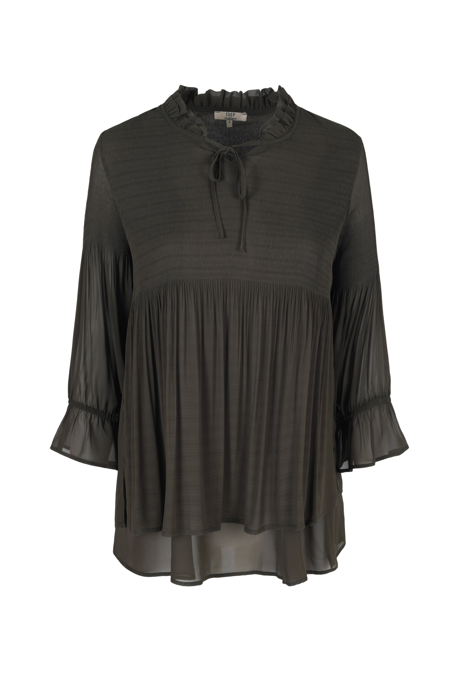 Pleated blouse in plain voile