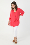 Wood button viscose shirt