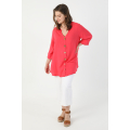 Wood button viscose shirt