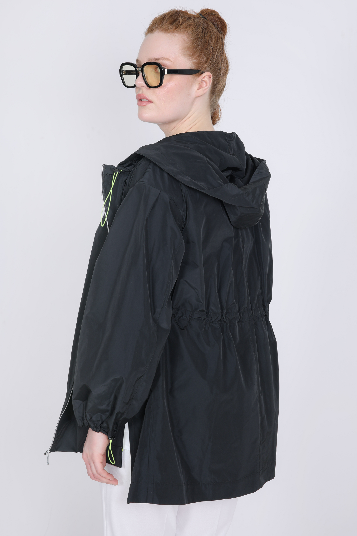 veste unie style coupe-vent avec capuche 