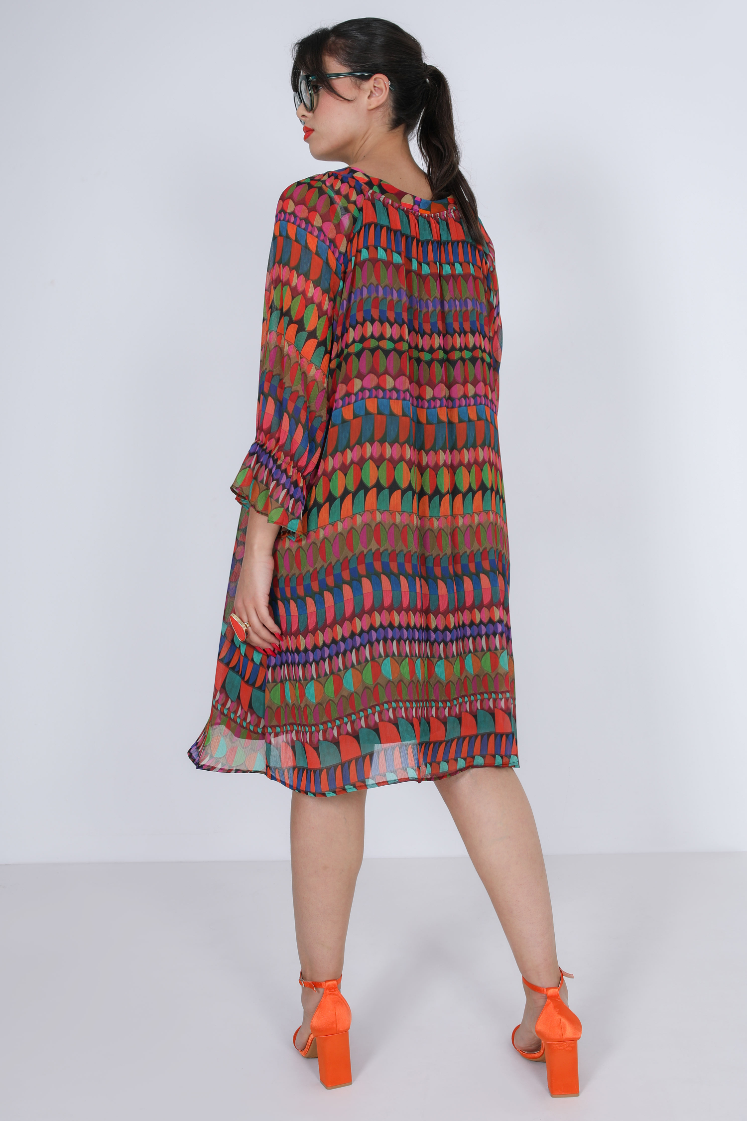 Printed voile dress