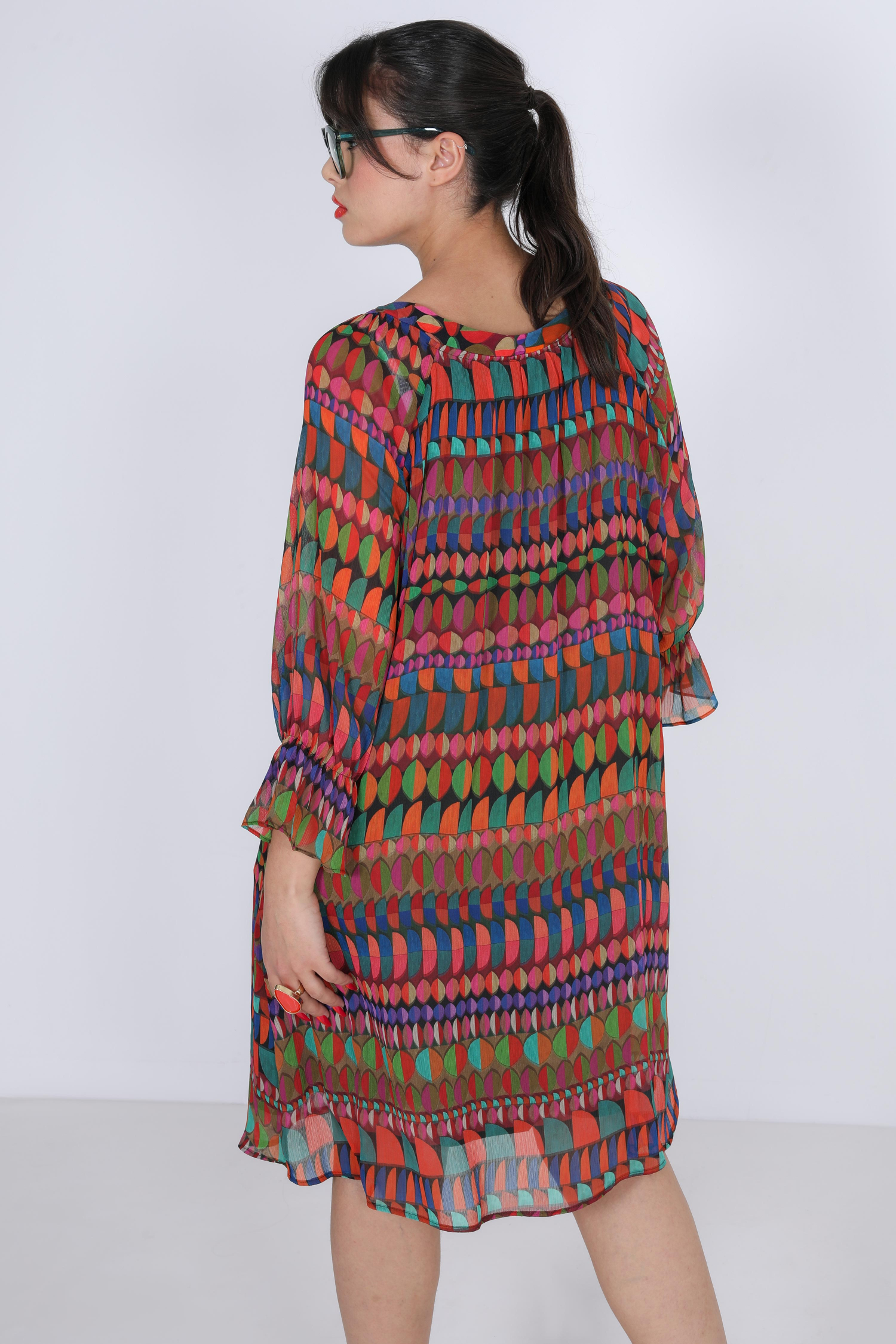 Printed voile dress