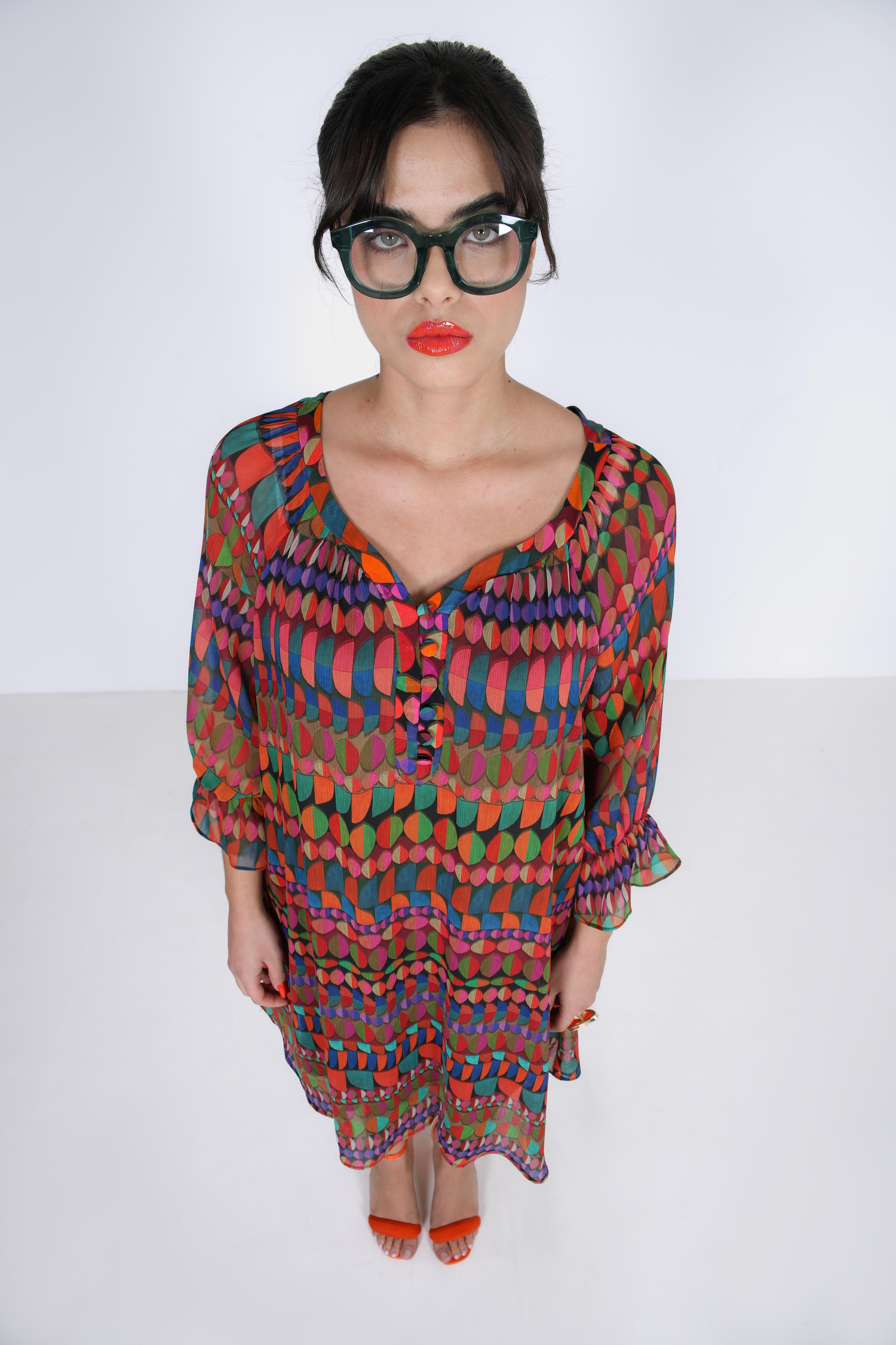 Printed voile dress