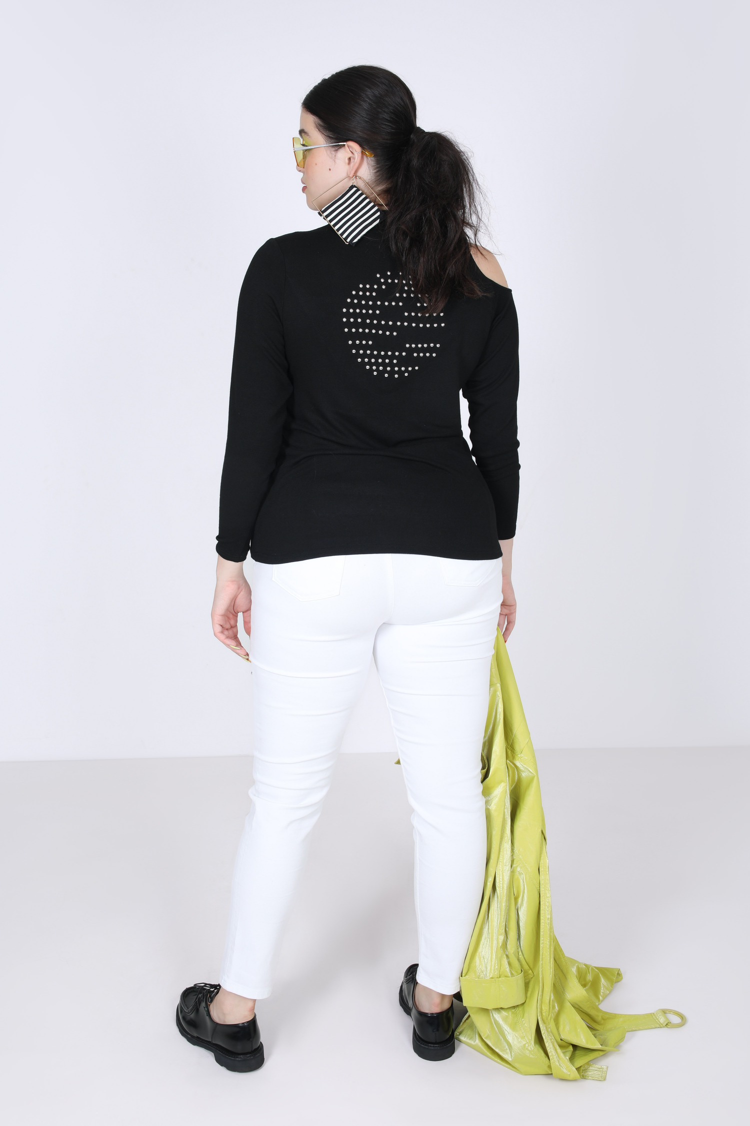 Knitted t-shirt with zip
