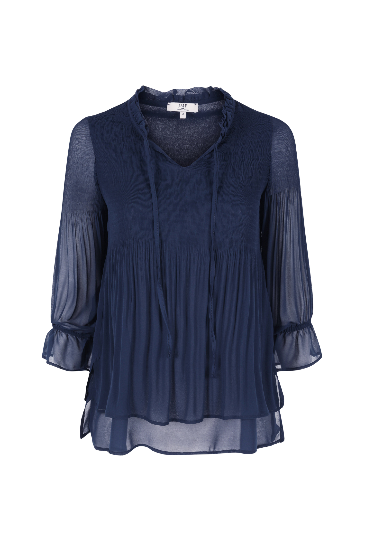 Blouse plissée en voile unie  