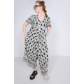 Printed zipped jumpsuit with base